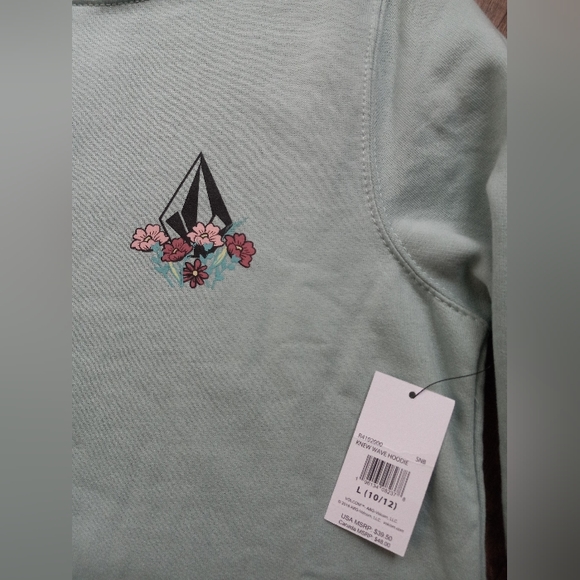 New, Girls Volcom Hoodie. Size L 10/12 - Picture 5 of 7